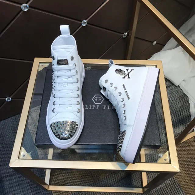 Philipp Plein Studded High-Top White Lifestyle Sneakers