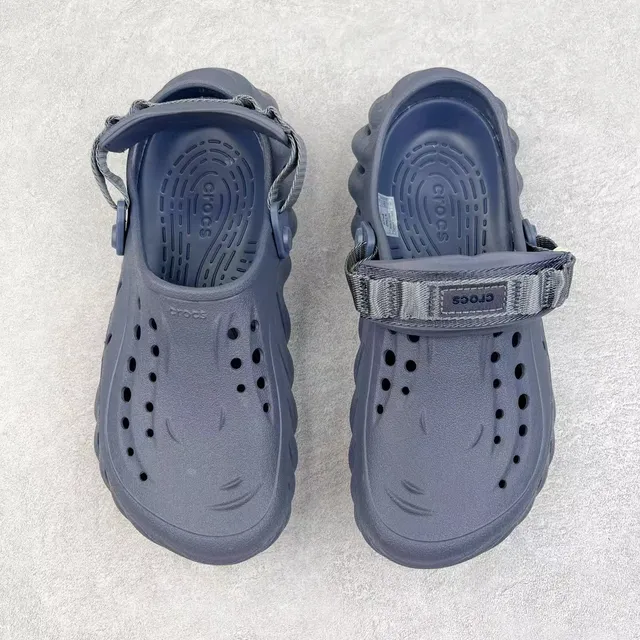 Crocs Echo Clog Gray Molded Foam Ventilated Clog