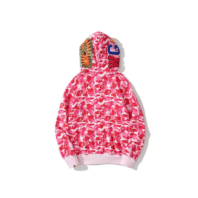 A Bathing Ape Shark Blue Multicolor ABC Camo Print Hood Hoodie