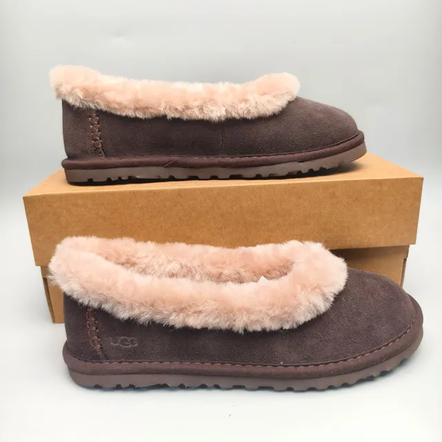 UGG Tasman Brown Suede Shearling-Lined Loafer