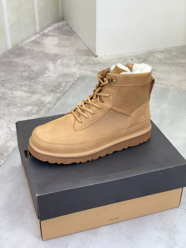 UGG Brown Beige Suede Upper Shearling-Lined Snow Boots