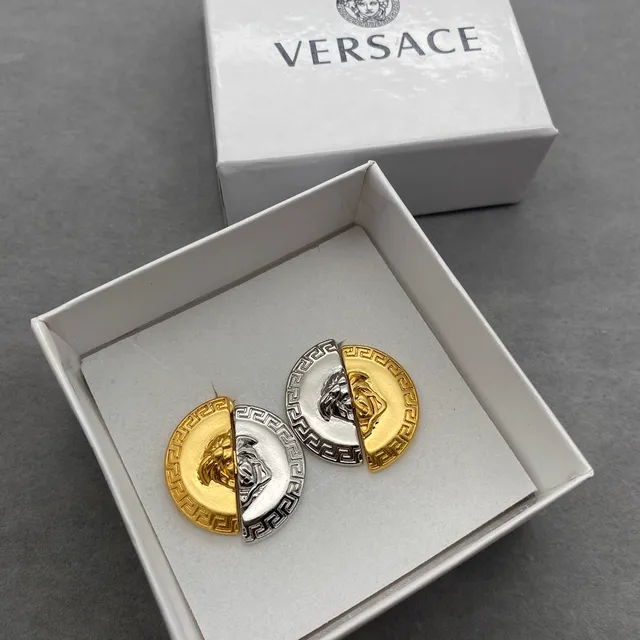 Versace Greca Odissea Split-Face Medusa Earrings