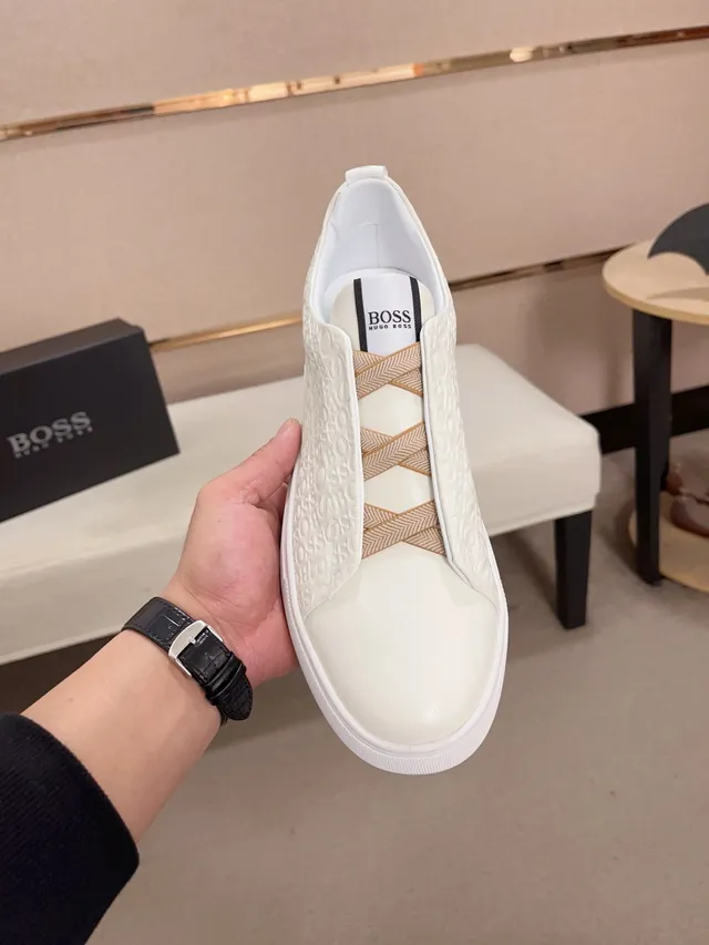 Hugo Boss Monogram Slip-On White Lifestyle Sneakers