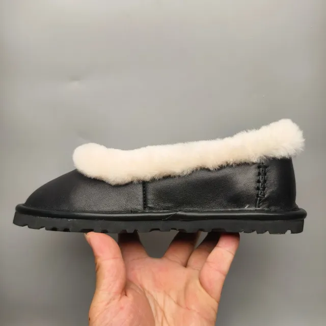 UGG Tasman Black Cream Shearling Loafers