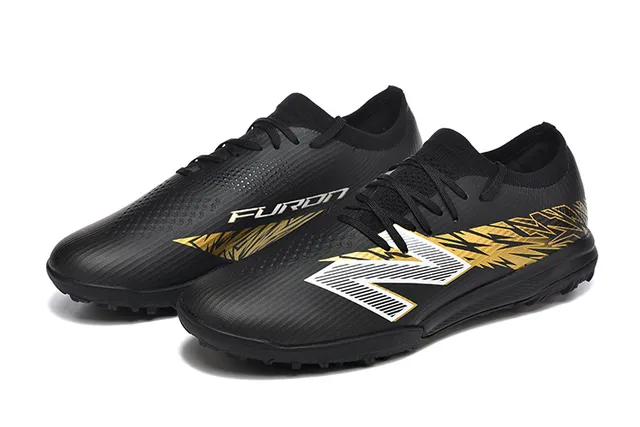 New Balance Black Gold Low-Cut Synthetic Upper Graphic Stripe Sneakers