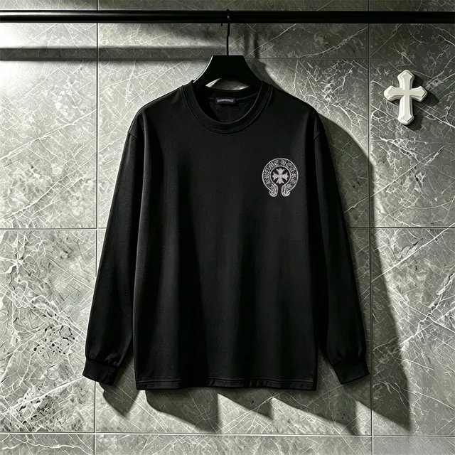 Chrome Hearts Circular Cross Graphic Black Long-Sleeve T-Shirt