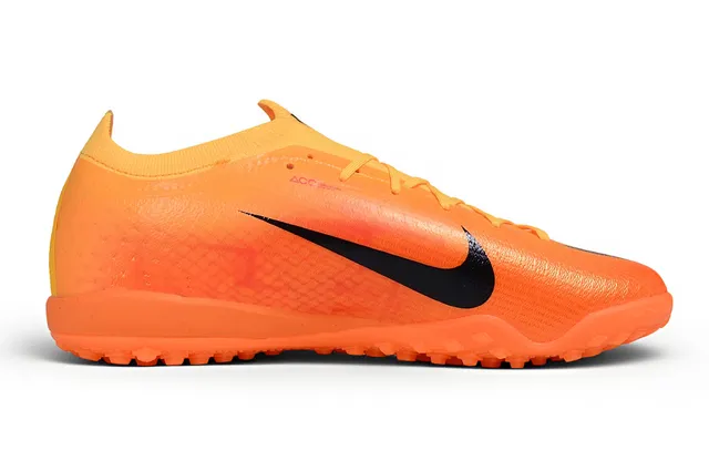 Nike Orange Black Low-Cut Knit Upper Turf Soccer Shoes
