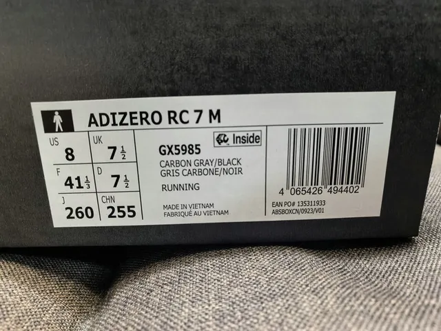 Adidas Adizero RC 1 White Red Black Running Shoes