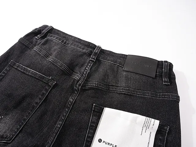 Purple Brand Distressed Washed Black Slim-Fit Jeans