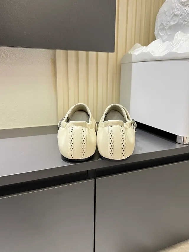 White Double Monk Strap Brogue Leather Monk Shoes
