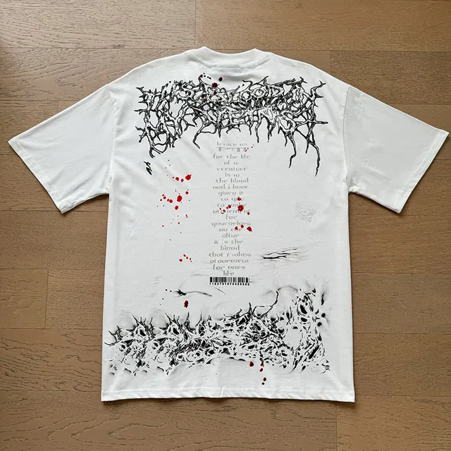 Hellstar Graphic-Print Splatter Effect Double-Sided T-Shirt