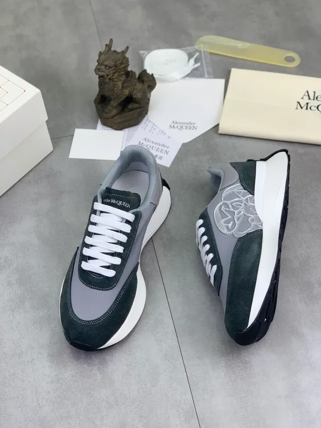 Alexander McQueen Oversized Sneaker Gray Black White Lifestyle Sneakers