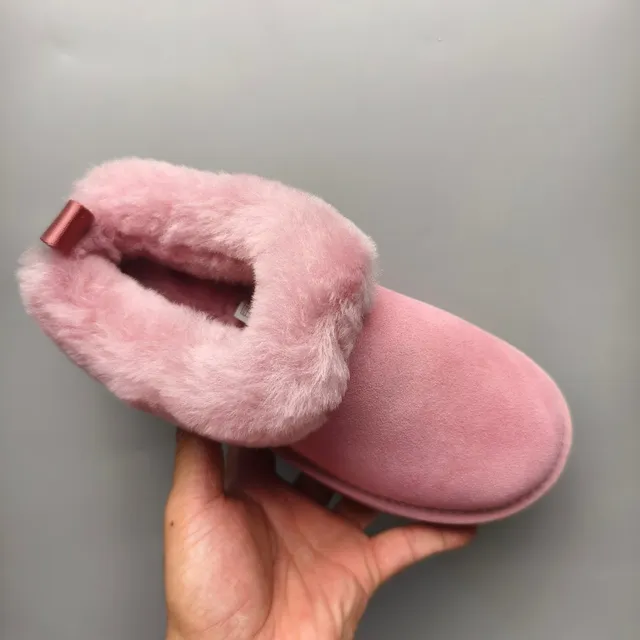 UGG Pink Platform Sole Shearling Cuff Snow Boots