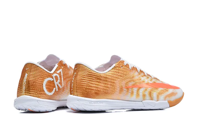 Nike Mercurial Vapor Orange White Low-Cut Knit Upper Gradient Weave Indoor Soccer Shoes
