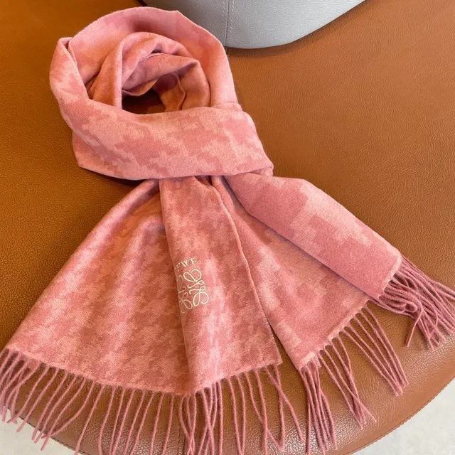 Loewe Anagram Monogram Pink Cashmere Scarf