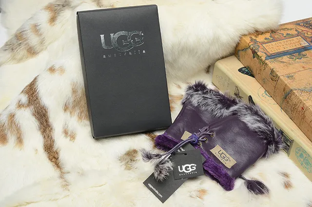 UGG Fur-Trimmed Leather Pouch Bucket Bag
