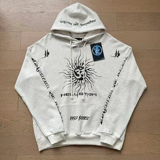 Hellstar Graphic-Print Heather Gray Oversized Tracksuit