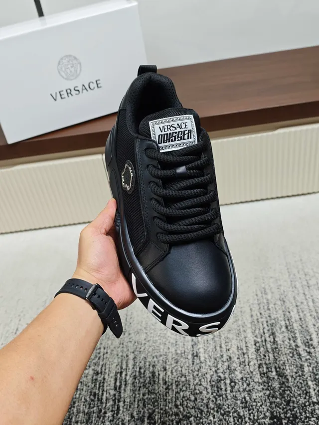 Versace Chain Reaction Black White Platform Sole Medusa Emblem Chunky Sneakers