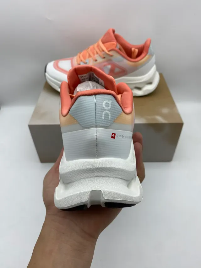 On Beige Gray Sculpted Open-Cell Midsole Mesh And Synthetic Overlay Upper Running Shoes