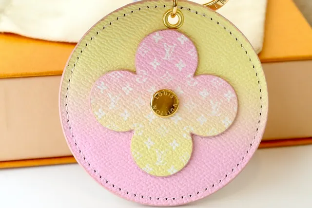 Louis Vuitton Flower Key Holder Pink Yellow Circular Leather Gradient Pastel Tote Bag