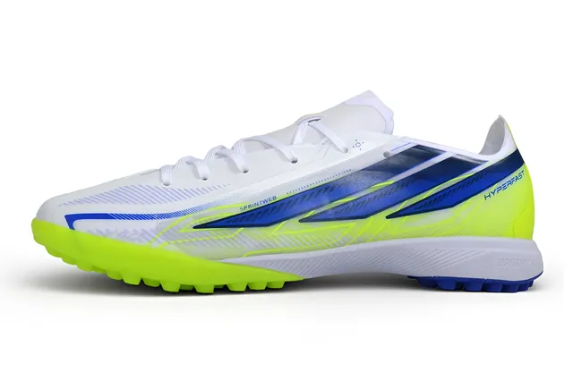 Adidas Hyperfast White Blue Low-Cut Shoe Mesh And Synthetic Upper Turf Soccer Shoes