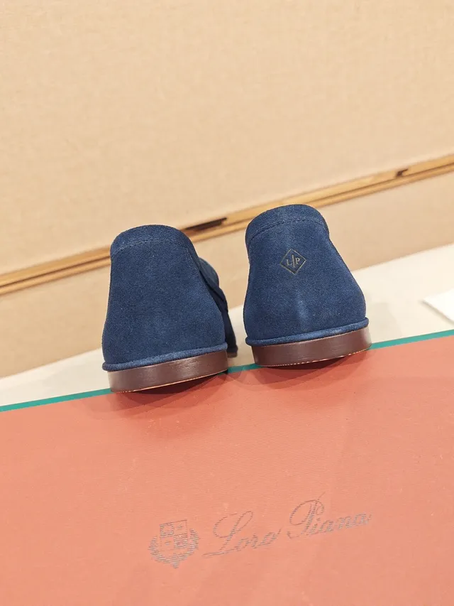 Navy Suede Slip-On Moccasin Loafer