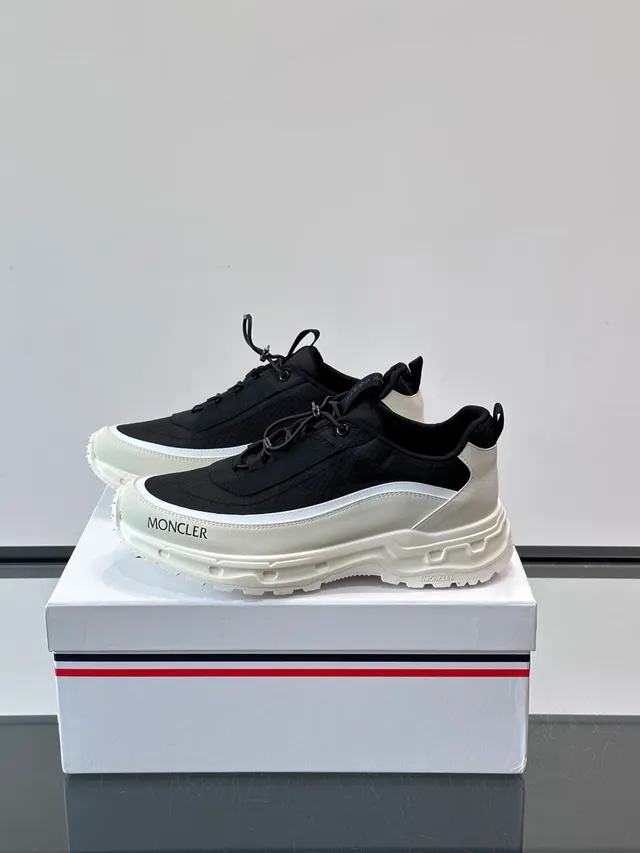Moncler Black and Off-White Lifestyle Sneakers