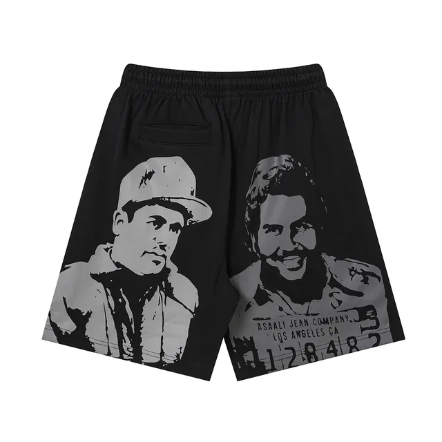 ASAALI JEAN COMPANY Graphic-Print Elastic-Waist Shorts