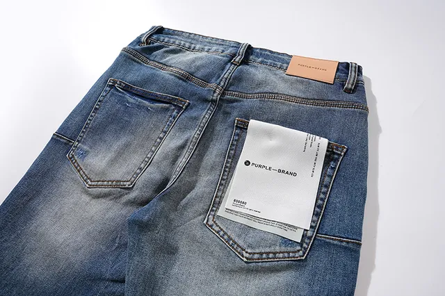 Purple Brand Distressed Slim-Tapered Blue Jeans