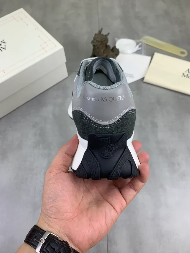 Alexander McQueen Oversized Sneaker Gray Black White Lifestyle Sneakers