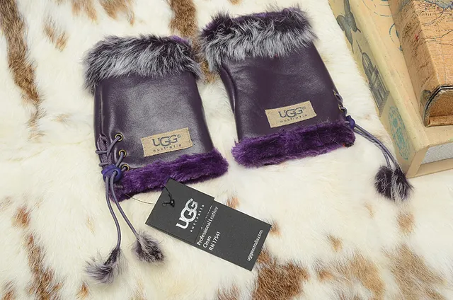 UGG Fur-Trimmed Leather Pouch Bucket Bag