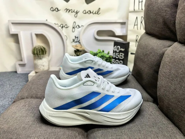 Adidas Blue Silver Engineered Mesh Upper Sculpted Dual-Density Midsole Running Shoes