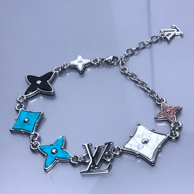 Louis Vuitton Monogram Flower and Square Charm Bracelet
