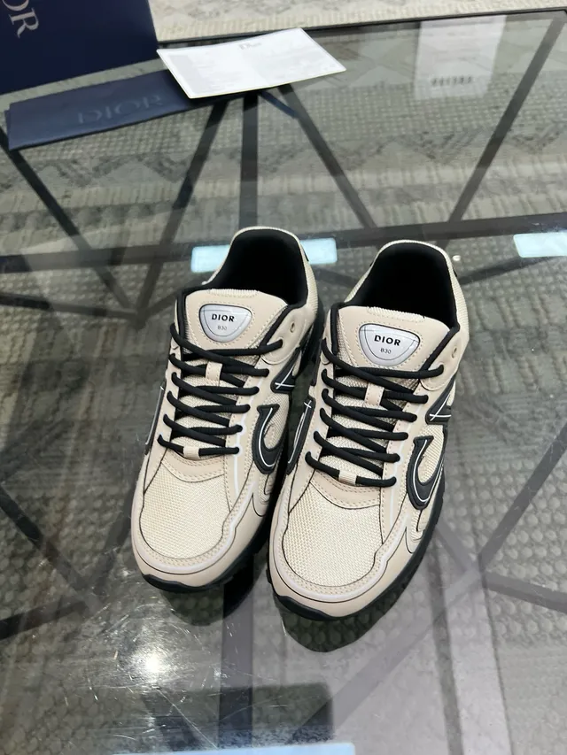 Dior B23 Beige and Black Chunky Sneakers