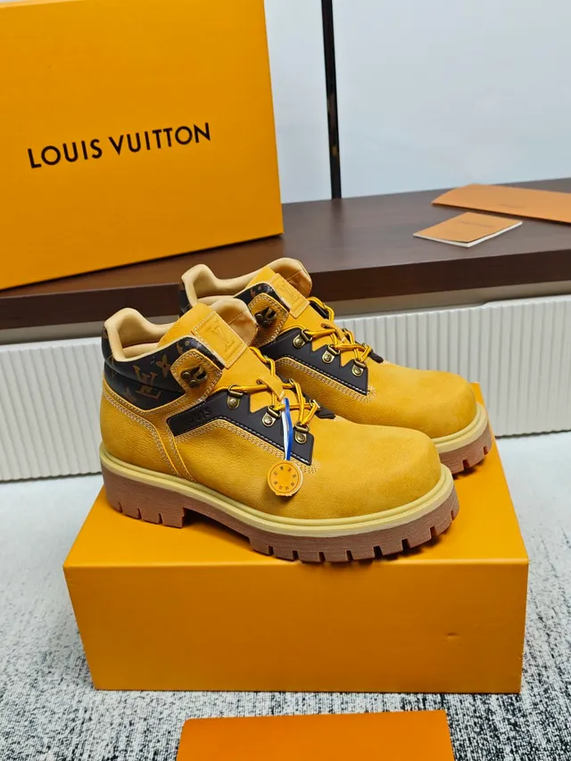 Louis Vuitton Mustard Suede Monogram Work Boot