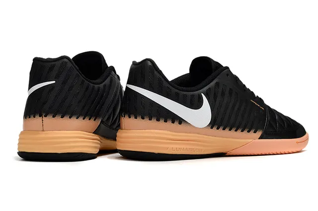 Nike Hypervenom Black Orange Quilted Toe Cap Perforated Synthetic Cage Indoor Soccer Shoes