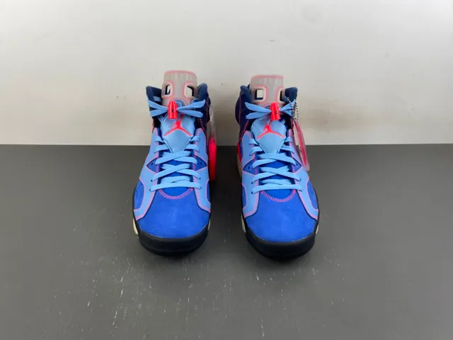 Air Jordan 6 Blue and Red High-Top Basketball Shoes