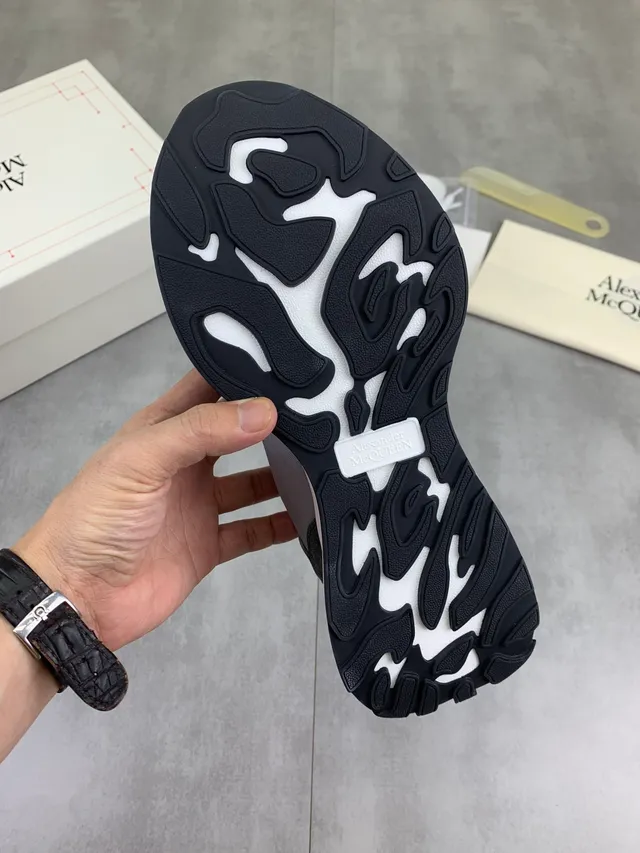 Alexander McQueen Oversized Sneaker Gray Black White Lifestyle Sneakers