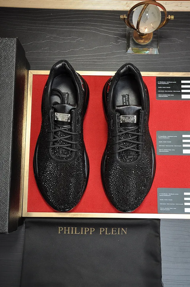 Philipp Plein Crystal-Embellished Knit Black Lifestyle Sneakers