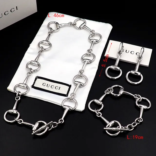 Gucci Horsebit 1955 Silver-Tone Horsebit Link Necklace
