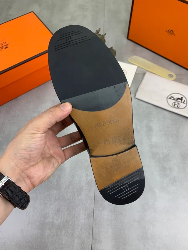 Hermès H-Buckle Loafer Black Patent Leather Loafers