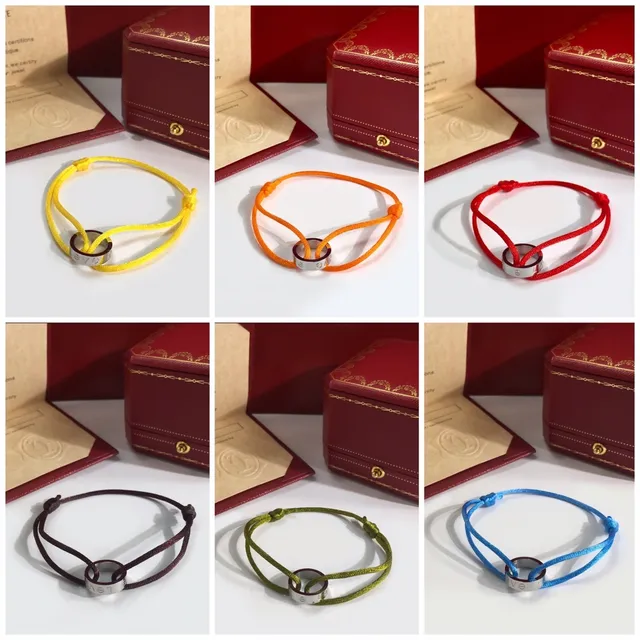 Cartier Love Bracelet Fuchsia Cord Interlocking Ring Bracelet