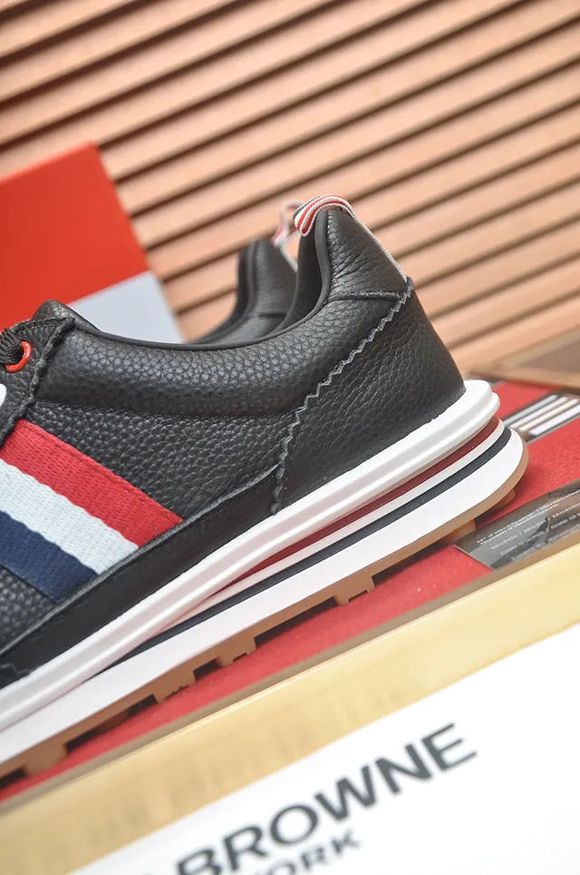 Thom Browne Classic Stripe Sneaker Black Red White Blue Lifestyle Sneakers