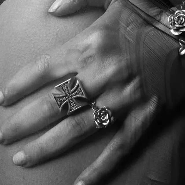 Enfants Riches Déprimés Iron Cross Black Enamel Ring