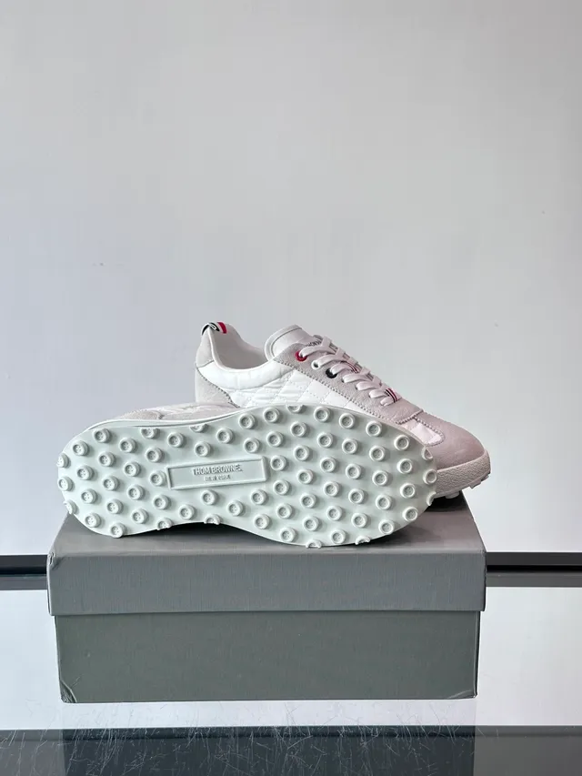Thom Browne Air Quilted Runner Light Gray Suede Lifestyle Sneakers