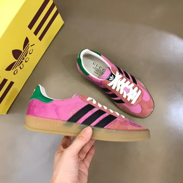Adidas Pink Black Suede Upper Three-Stripe Side Panel Lifestyle Sneakers