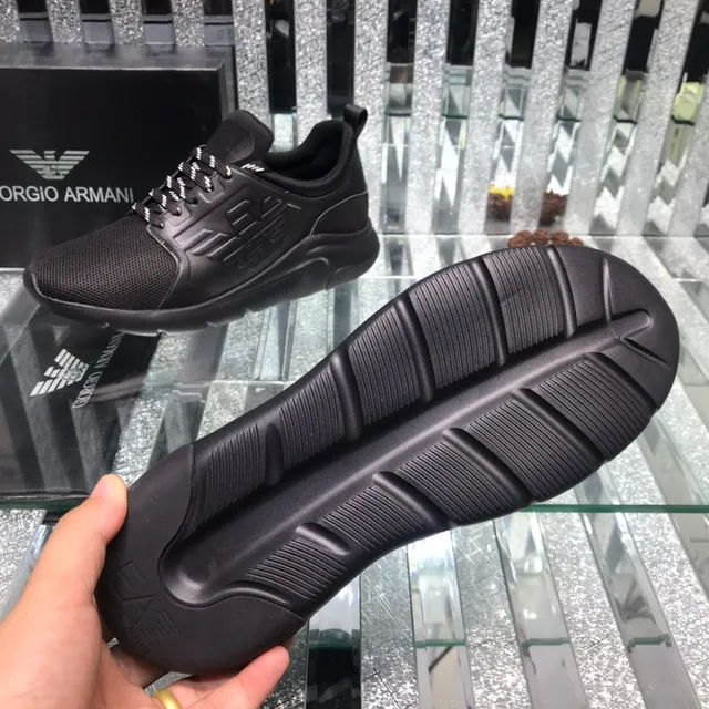 Giorgio Armani EA7 All-Black Mesh Lifestyle Sneaker