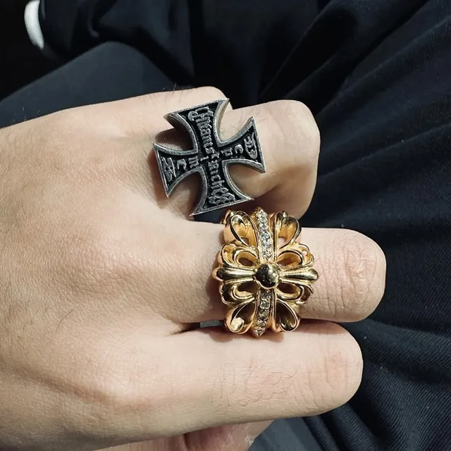 Enfants Riches Déprimés Iron Cross Black Enamel Ring