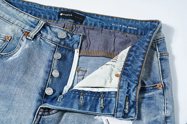 Purple Brand Light-Wash Paint-Splatter Distressed Jeans