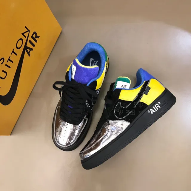 Nike x Off-White Air Force 1 Multicolor Patchwork Lifestyle Sneakers